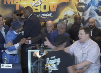 VIDEO. Artem Lobov, prietenul lui McGregor, scuipat într-o conferință de presă de viitorul său adversar la box fără mănuși! VIDEO. Artem Lobov, prietenul lui McGregor, scuipat într-o conferință de presă de viitorul său adversar la box fără mănuși!