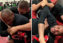 VIDEO. Intră să vezi cum încearcă Khabib Nurmagomedov să-l submită pe Daniel DC Cormier! VIDEO. Intră să vezi cum încearcă Khabib Nurmagomedov să-l submită pe Daniel DC Cormier!