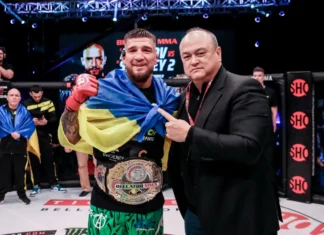 Yaroslav Amosov a venit de pe frontul din Ucraina să-și apere centura de campion la Bellator 291! (VIDEO) Yaroslav Amosov a venit de pe frontul din Ucraina să-și apere centura de campion la Bellator 291! (VIDEO)