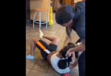 VIDEO. A tăvălit-o prin tot fast food-ul și aproape că a lăsat-o lată! VIDEO. A tăvălit-o prin tot fast food-ul și aproape că a lăsat-o lată!