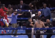 VIDEO. Bătaie generală la meciul de box Floyd Mayweather vs John Gotti III! VIDEO. Bătaie generală la meciul de box Floyd Mayweather vs John Gotti III!