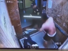 VIDEO. Abuza o femeie în lift, dar a apărut un paznic și l-a distrus! VIDEO. Abuza o femeie în lift, dar a apărut un paznic și l-a distrus!