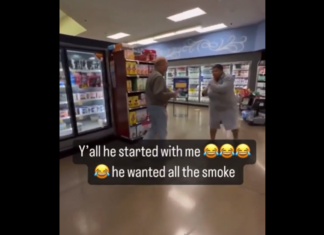 VIDEO. O femeie l-a făcut KO pe un bărbat într-un supermarket! VIDEO. O femeie l-a făcut KO pe un bărbat într-un supermarket!