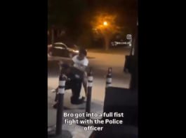 VIDEO. S-a luat la bătaie cu un polițist și ce credeți că s-a întâmplat? VIDEO. S-a luat la bătaie cu un polițist și ce credeți că s-a întâmplat?