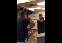 VIDEO. Un bețiv intră într-o shaormerie să caute scandal… VIDEO. Un bețiv intră într-o shaormerie să caute scandal...
