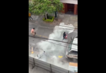VIDEO. O luptă de stradă s-a terminat cu un extinctor pe post de armă! VIDEO. O luptă de stradă s-a terminat cu un extinctor pe post de armă!