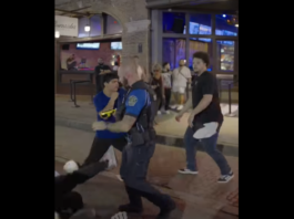 VIDEO. Bătaie de stradă oprită într-un mod exemplar de poliție! VIDEO. Bătaie de stradă oprită într-un mod exemplar de poliție!