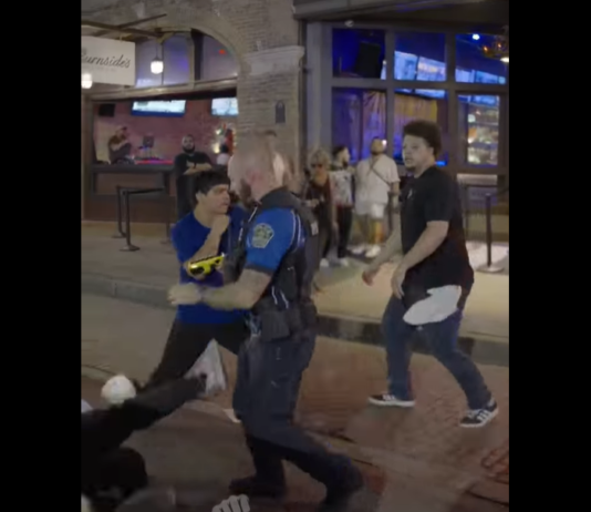 VIDEO. Bătaie de stradă oprită într-un mod exemplar de poliție! VIDEO. Bătaie de stradă oprită într-un mod exemplar de poliție!
